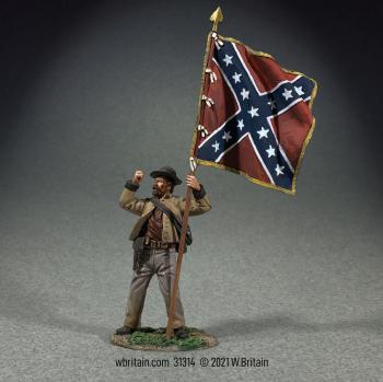 Image of Defiant Confederate Infantry Waving ANV Flag--single figure
