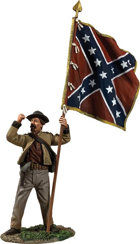 Defiant Confederate Infantry Waving ANV Flag--single figure #3