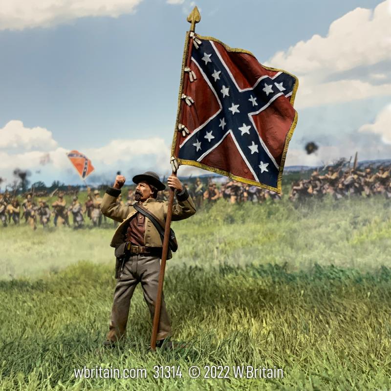 Defiant Confederate Infantry Waving ANV Flag--single figure #4