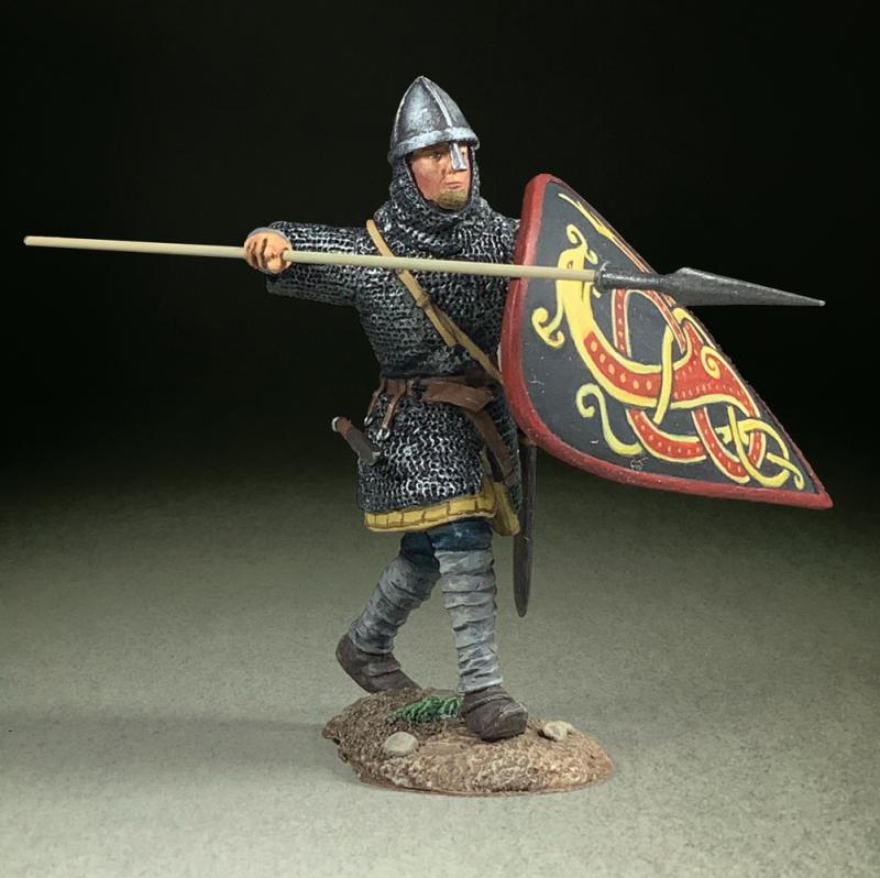 “Edgard” Saxon Defending with Spear and Kite Shield--single figure #1