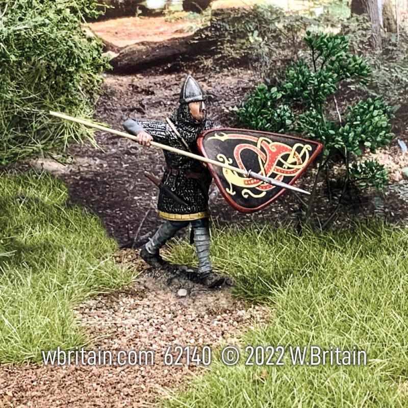“Edgard” Saxon Defending with Spear and Kite Shield--single figure #3