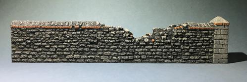Damaged Stone Wall--3 in. H x 13.5 in. L x 0.75 in. W #1