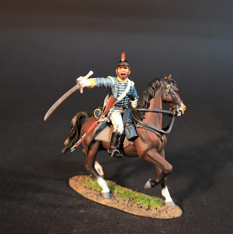 Light Dragoon (sword extended to right), 19th Regiment of Light Dragoons, The Battle of Assaye, 1803, Wellington in India--single mounted figure #1