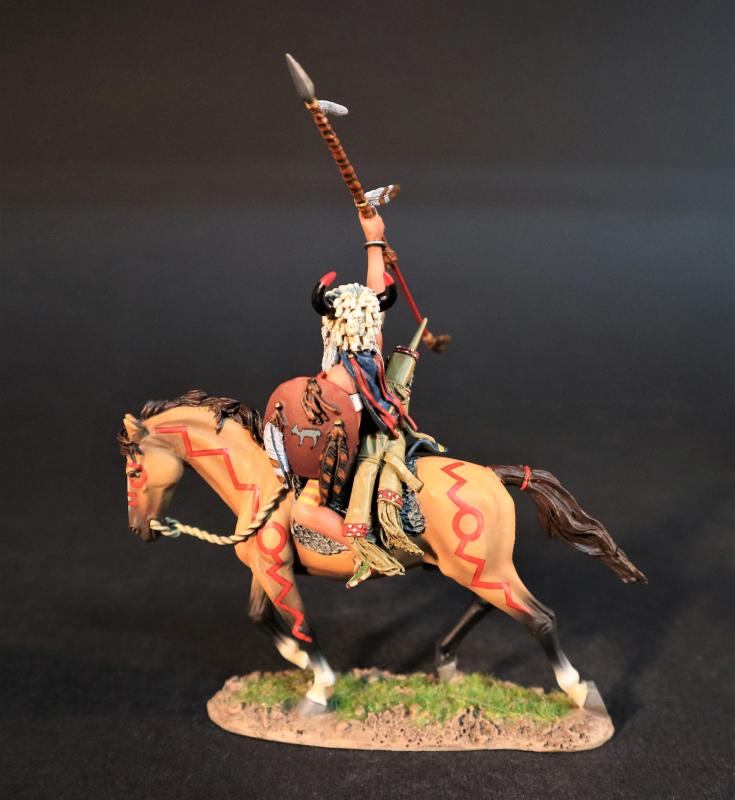 Blackfoot Warrior with Raised Spear and Small Shield, The Blackfoot, The Fur Trade--single mounted figure #2