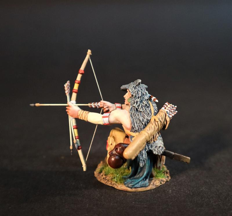 Beothuk Warrior Archer Kneeling with Nocked Arrow, Skraelings, The Conquest of America--single figure #2