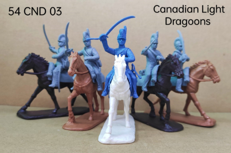 Canadian Light Dragoons (War of 1812)--5 mounted figures including an officer and 4 troopers #1