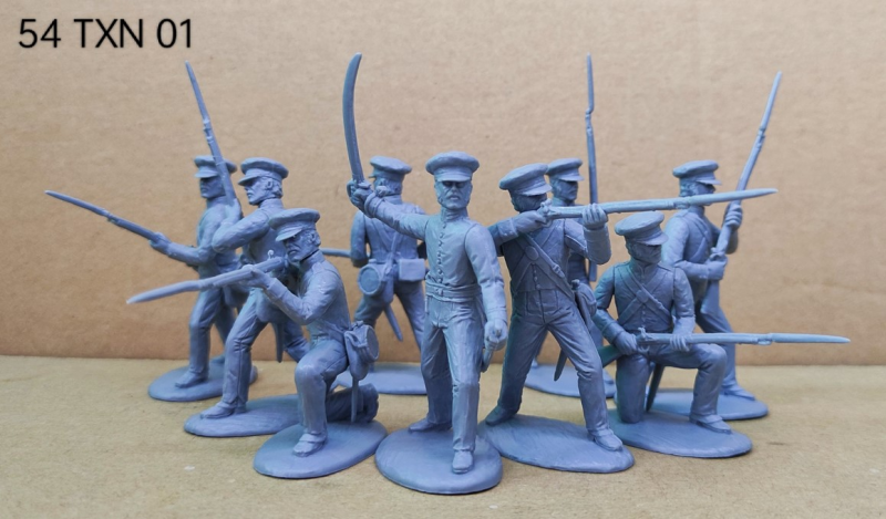 Texian Infantry (1836)--nine figures (officer and 8 infantrymen) #1