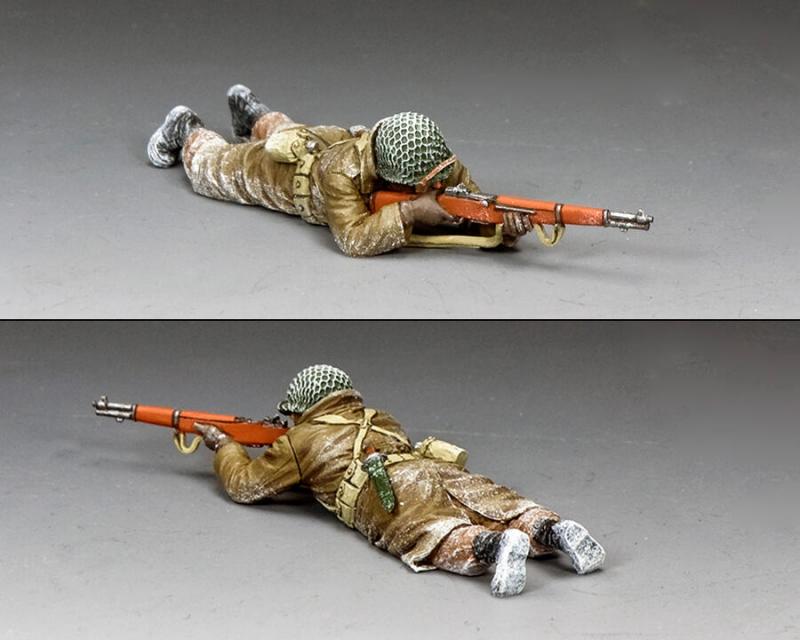 Lying Prone Rifleman--single prone American GI WWII figure #2
