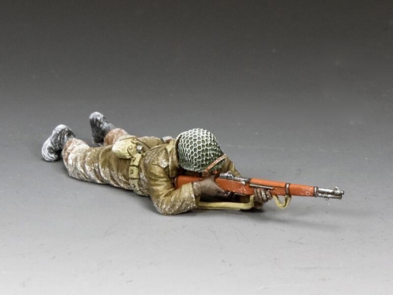 Lying Prone Rifleman--single prone American GI WWII figure #1
