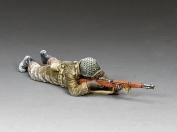 Image of Lying Prone Rifleman--single prone American GI WWII figure