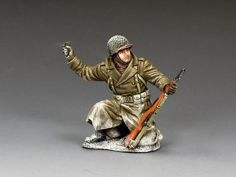 Throwing Grenade--single kneeling WWII American GI figure #1