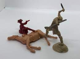 Image of From the Vault Set 2--Braddock's Defeat--Indian figure charging downed General Braddock figure and horse