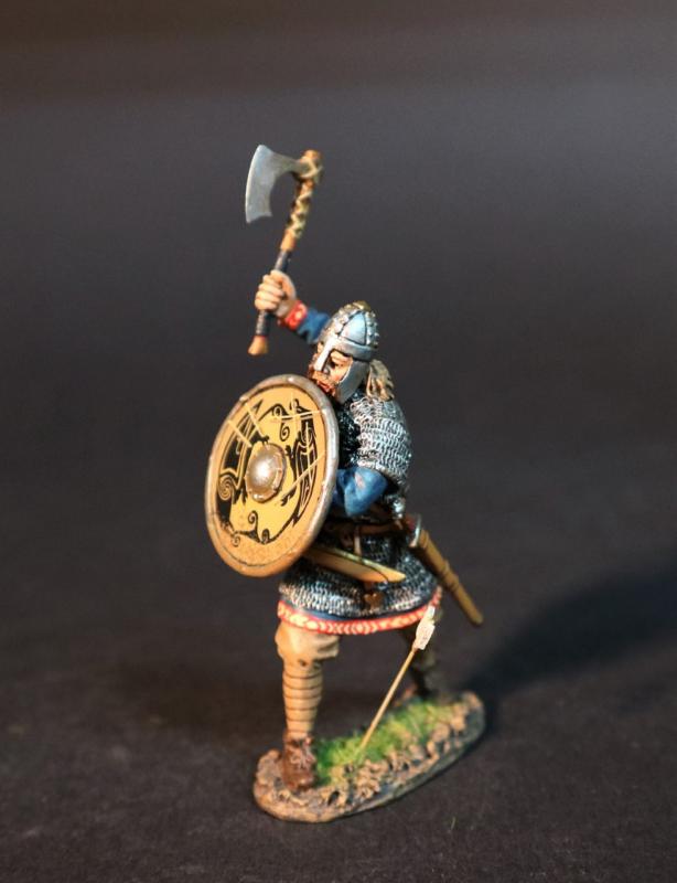 Viking Warrior with Axe and Shield (yellow shield with two black ravens), the Vikings, The Age of Arthur--single figure #1