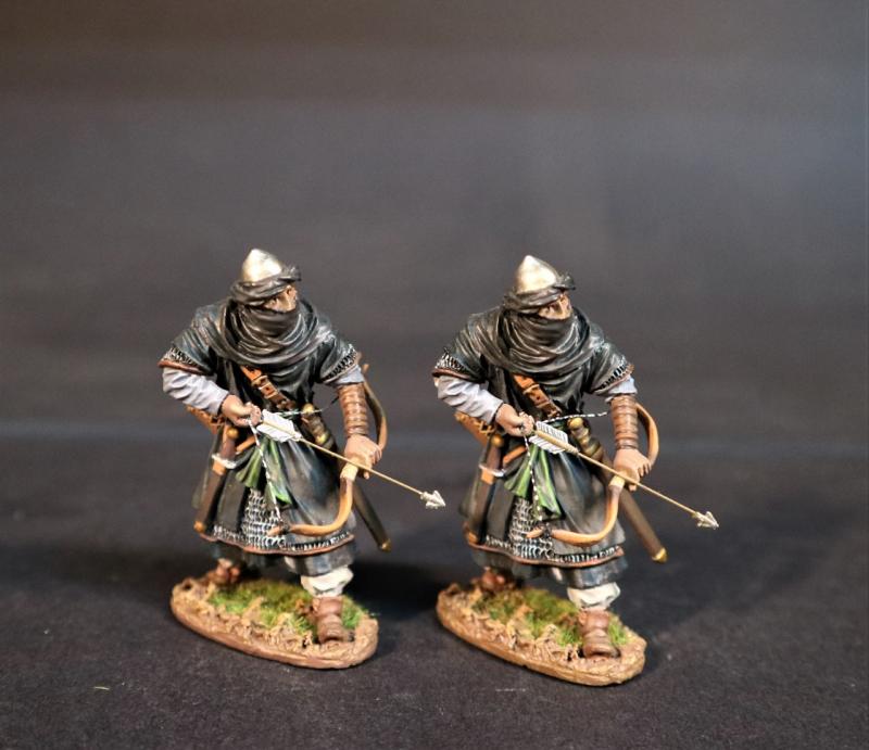 Almoravid Archers Standing with Drawn Bow Pointing Downwards (Black Robes), The Almoravids, El Cid and the Reconquista, The Crusades--two figures #1