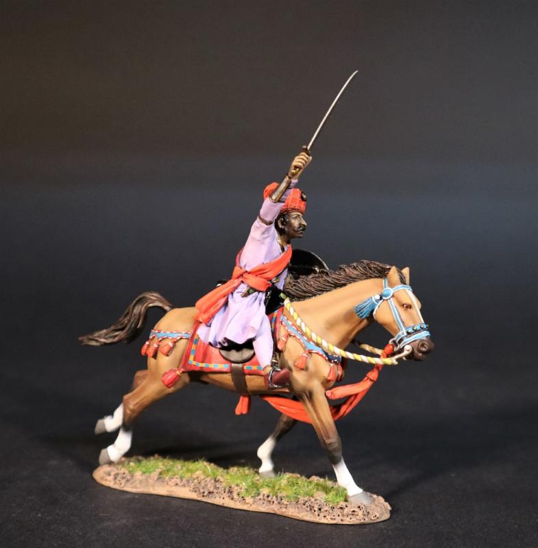 Sillidar Cavalry (sword raised to the sky), Maratha Cavalry, The Maratha Empire, Wellington in Indian, The Battle of Assaye, 1803--single mounted figure #1