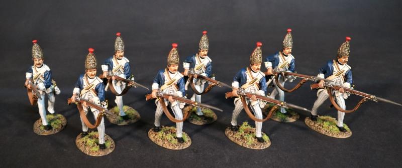 Eight Grenadiers Advancing, The Von Rhetz Regiment, Brunswick Grenadiers, The Battle of Saratoga 1777, Drums Along the Mohawk--eight figures #1