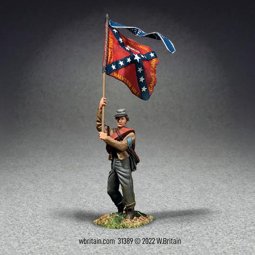 Confederate Flagbearer, 5th Texas Flag--Texas Brigade--single figure walkng forward #1