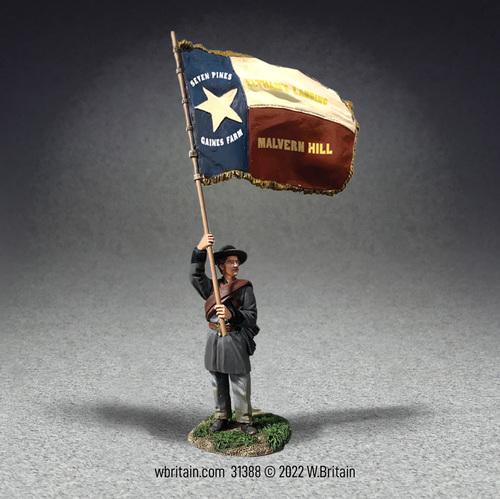 Confederate Flagbearer, 1st Texas Flag, Wigfall Pattern, Texas Brigade--single figure standing #1