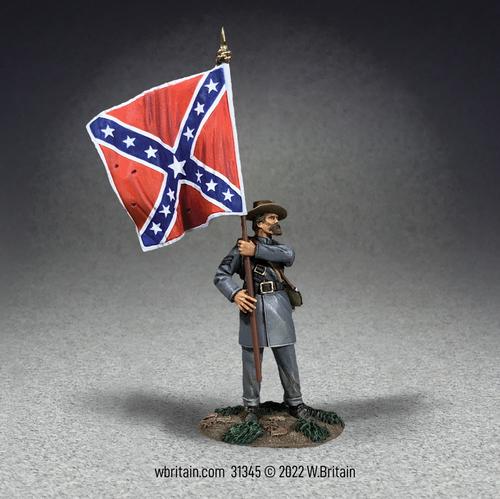 Confederate Flagbearer, 4th Texas, 1st Issue Flag--single figure standing #1