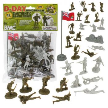 Image of BMC WWII D-Day Juno Beach Plastic Army Men--35 piece Canadian & German Soldier Figures