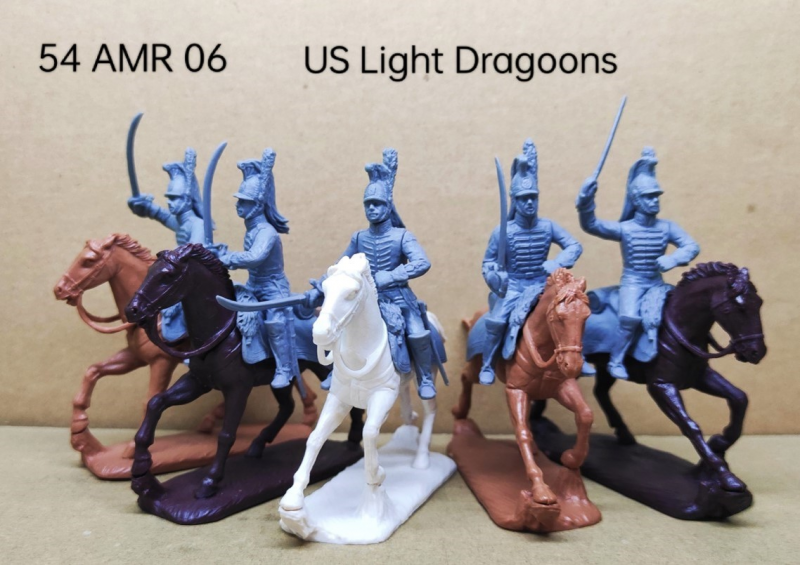 U.S. Light Dragoons--makes five mounted figures--1 mounted officer and 4 mounted troopers #1
