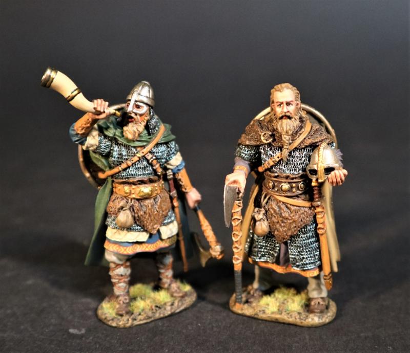 Viking Chieftain and Gjallarhorn, Shieldwall, the Vikings, The Age of Arthur--two figures #1