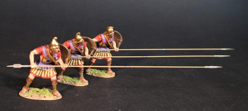 Three Phalangites with Coloured Shields, The Macedonian Phalanx, Armies and Enemies of Ancient Greece and Macedonia--three figures with pikes #2