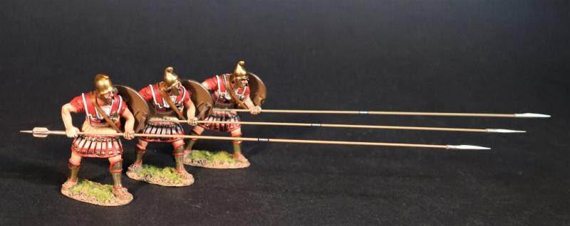 Three Phalangites with Red Shields, The Macedonian Phalanx, Armies and Enemies of Ancient Greece and Macedonia--three figures with pikes #2