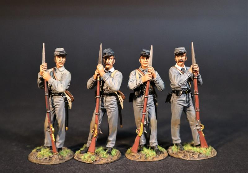 Four Infantry Standing Leaning on Gun Holding Bayonet (CS5V-14 & CS5V-15), 5th Virginia Regiment, The Army of the Shenandoah First Brigade, The First Battle of Manassas, 1861, ACW, 1861-1865--four figures #1