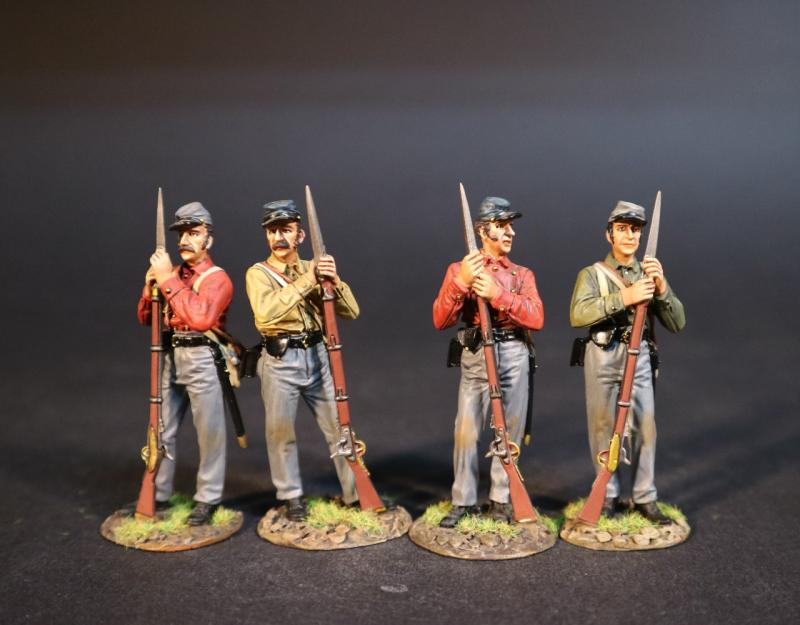 Four Infantry Standing Leaning on Gun Holding Bayonet (CS5V-16 & CS5V-17), 5th Virginia Regiment, The Army of the Shenandoah First Brigade, The First Battle of Manassas, 1861, ACW, 1861-1865--four figures #1