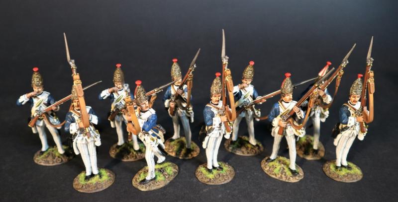 Ten Grenadiers Advancing, The Von Rhetz Regiment, Brunswick Grenadiers, The Battle of Saratoga 1777, Drums Along the Mohawk--ten figures #1