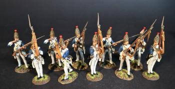 Ten Grenadiers Advancing, The Von Rhetz Regiment, Brunswick Grenadiers, The Battle of Saratoga 1777, Drums Along the Mohawk--ten figures