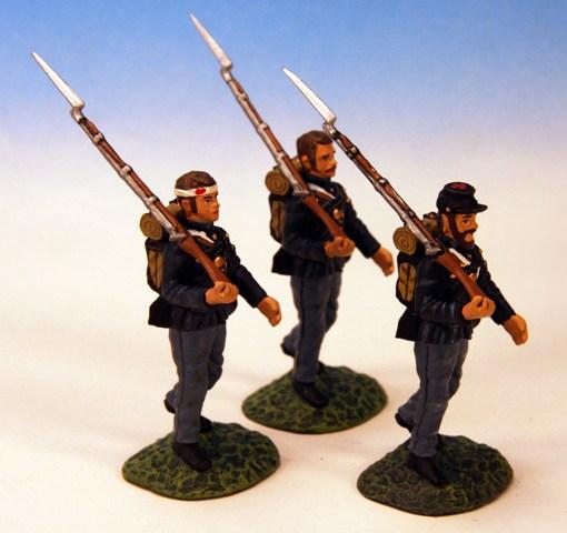 20th. Maine Regiment. 3 Marching, set 2--three figures--RETIRED--LAST TWO!! #1