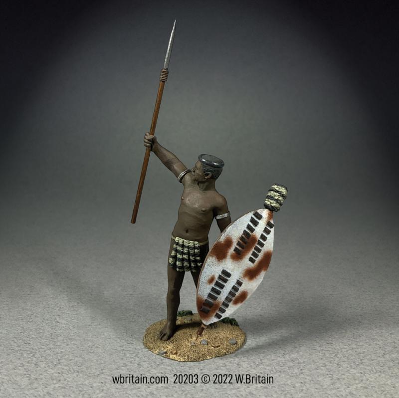Zulu Warrior Signaling, 1879 - Spear raised #1