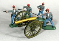 Napoleon Cannon with 4 Man Confederate Artillery Crew #1