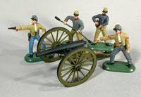 3 Inch Ordinance Rifle with 4 Man Confederate Artillery Crew #1