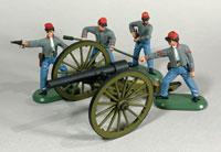 10 Pound Parrott Cannon with 4 Man Confederate Artillery Crew #1