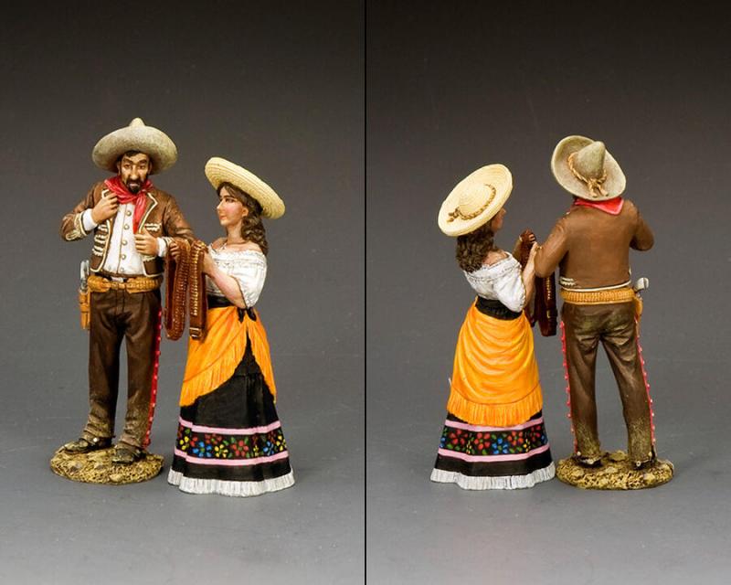 "Dressing For A Fight"--Mexican Vaquero figure and female figure #2