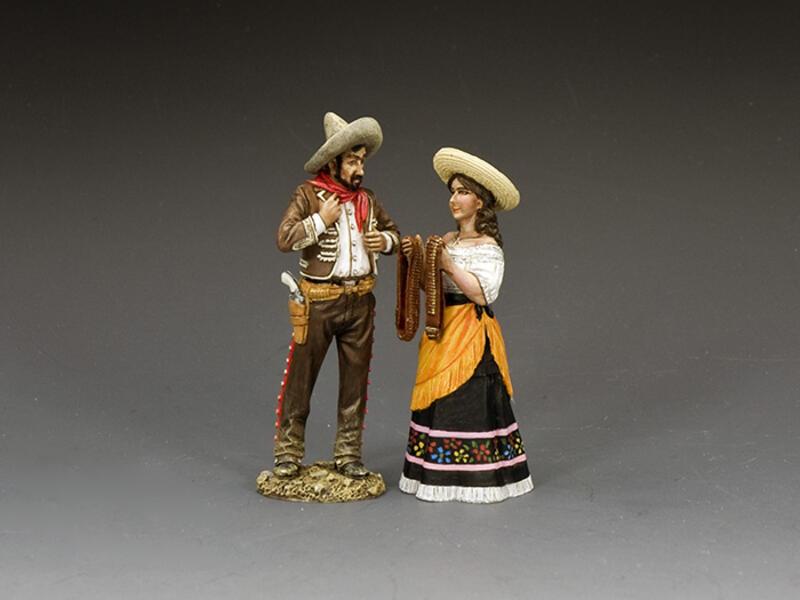 "Dressing For A Fight"--Mexican Vaquero figure and female figure #1