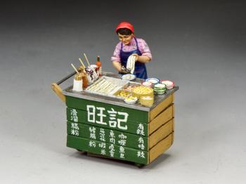 Image of Street Food Hawker Stall (Matt)--single figure and food cart