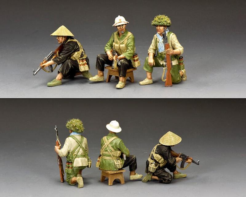 The Sampan Soldiers Set--three seated Viet Cong figures #2
