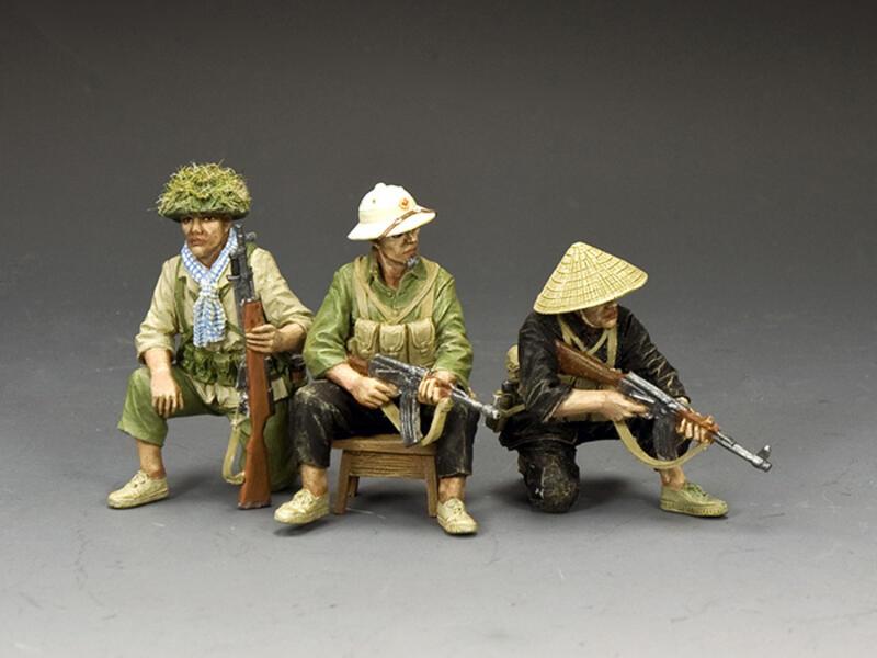 The Sampan Soldiers Set--three seated Viet Cong figures #1