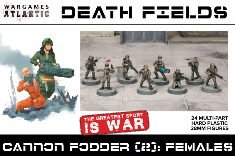 28mm Death Fields Cannon Fodder (2): Females--24 figures #1