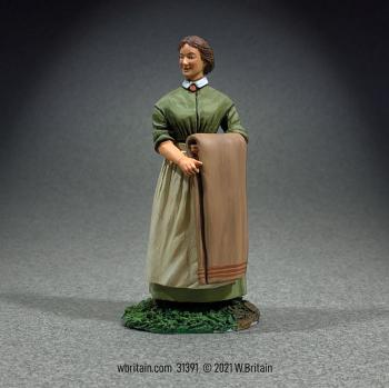 Image of "A Caring Heart" Civilian Woman (Possibly A Nurse?) with Blanket--Single Figure