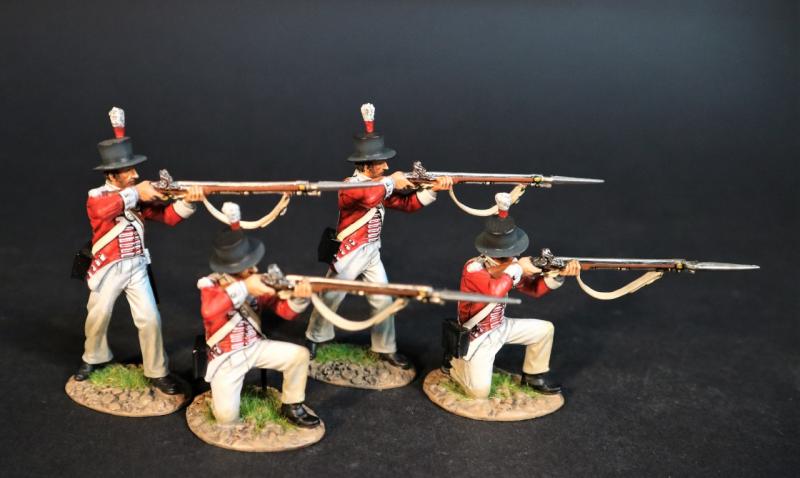 Four Line Infantry (2 standing firing, 2 kneeling firing), The 74th (Highland) Regiment, Wellington in India, The Battle of Assaye, 1803--four figures #1