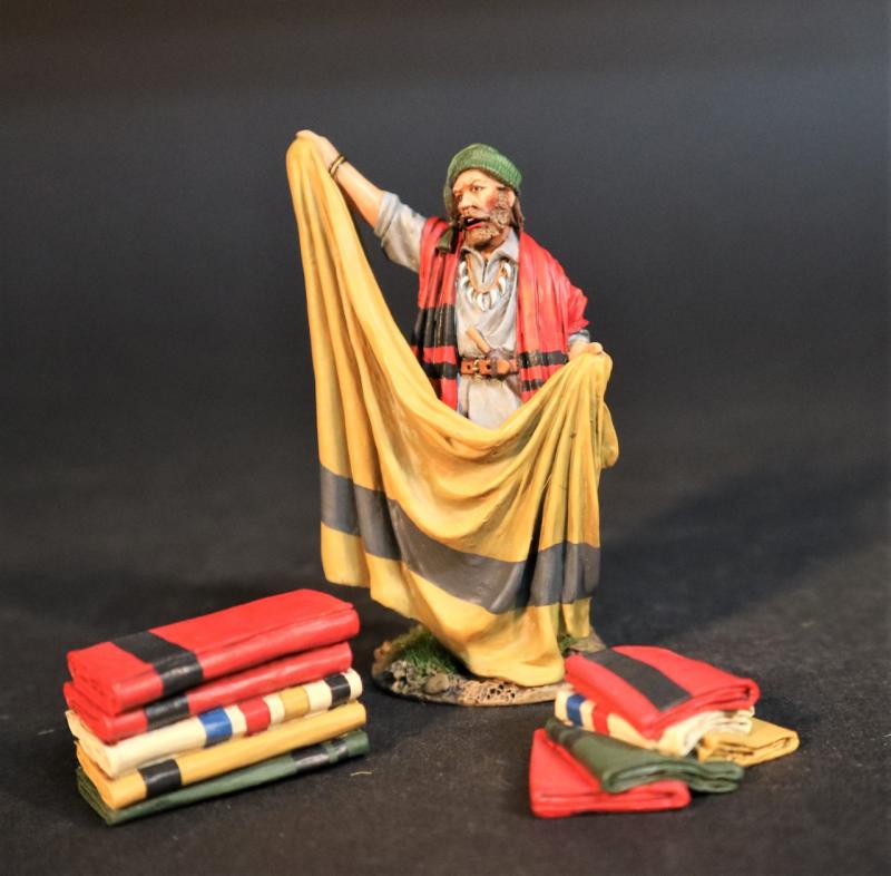 The Blanket Salesman, The Rocky Mountain Rendevous, The Mountain Men, The Fur Trade--single figure and two blanket piles #1