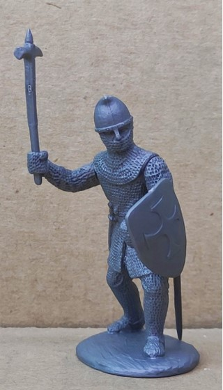 Military Order Command in Chainmail (White Steel)--2 mounted figures and 6 dismounted Men-at-Arms figures #5