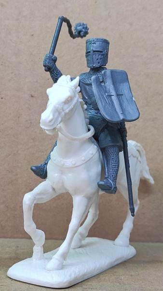 Military Order Command in Chainmail (White Steel)--2 mounted figures and 6 dismounted Men-at-Arms figures #7
