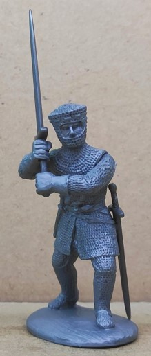 Military Order Command in Chainmail (White Steel)--2 mounted figures and 6 dismounted Men-at-Arms figures #8