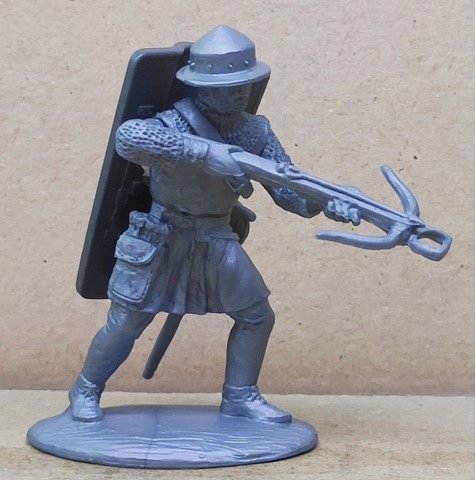 Mercenary Crossbowmen (Steel color)--9 model soldiers comprising of 1 officer and 8 crossbowmen #3